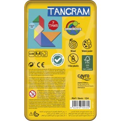 WOODEN TANGRAM WITH METAL BOX / TRAVEL EDITION