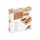 INLAID CHESS - CHECKERS - BACKGAMMON SET