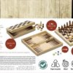 3 IN 1 FOLDABLE CHESS - CHECKERS - BACKGAMMON