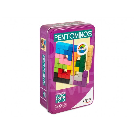 WOODEN PENTOMINOS IN METAL BOX / TRAVEL EDITION 