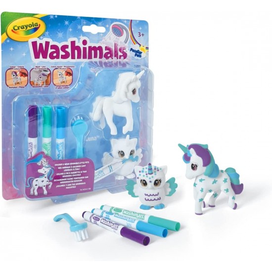 WASHIMALS, 2 PECULIAR PETS OWL & UNICORN
