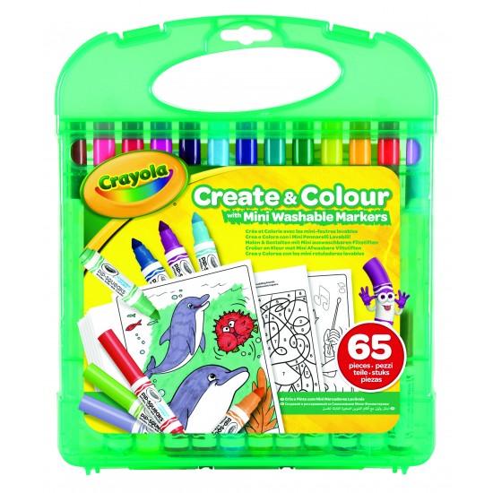 CREATE & COLOR MINI WASHABLE MARKERS AND PAPER 