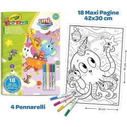 MINIKIDS MAXI COLORING PAGES AND MARKERS, UNI-CREATURES