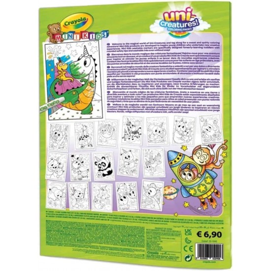 MINIKIDS MAXI COLORING PAGES AND MARKERS, UNI-CREATURES