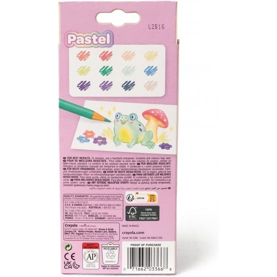 12 COLOURED PENCILS - PASTEL EDITION