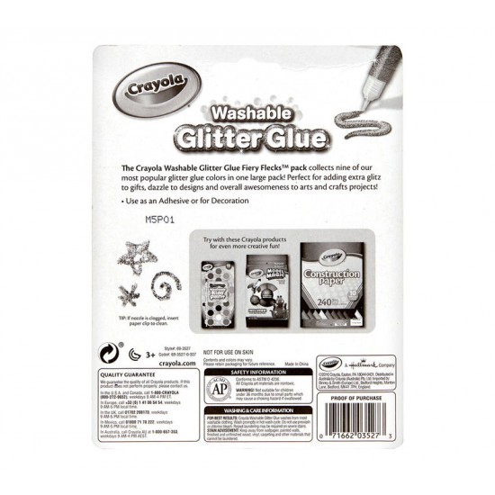 9 WASHABLE GLITTER GLUE