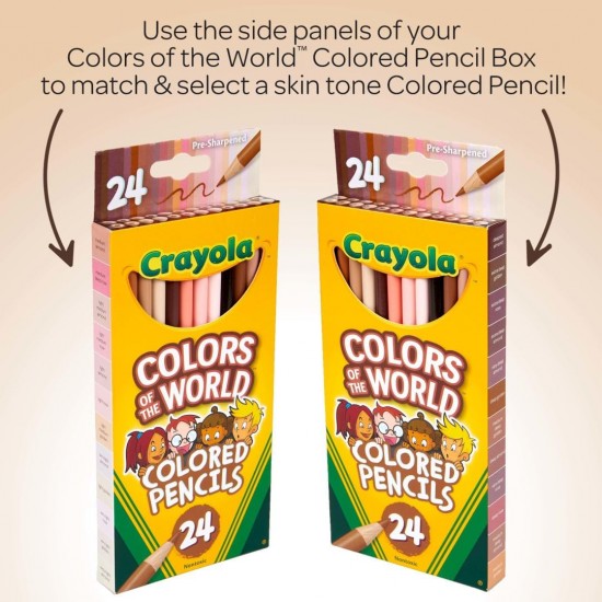 COLOUR OF THE WORLD - 24 SKIN TONE COLOURED PENCILS