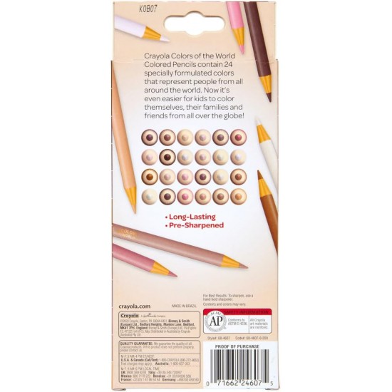 COLOUR OF THE WORLD - 24 SKIN TONE COLOURED PENCILS