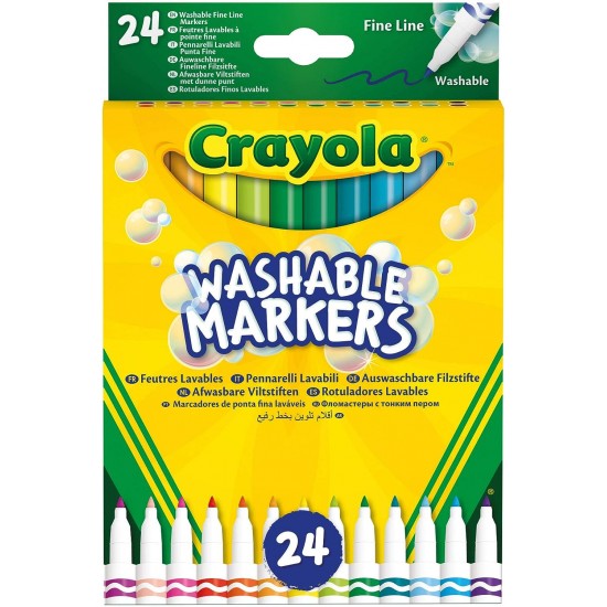 24 WASHABLE MARKERS - FINE LINE