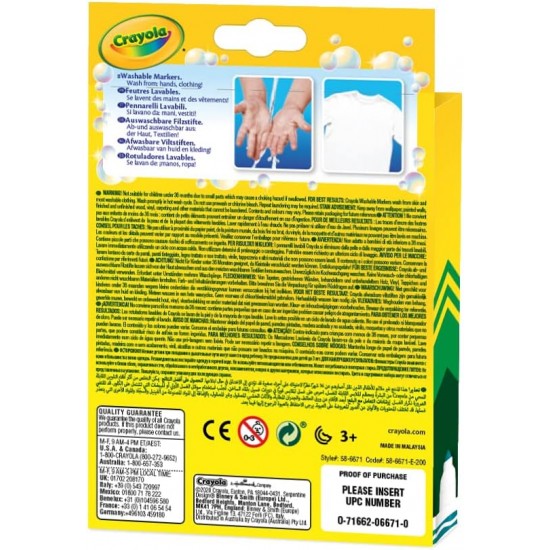 12 WASHABLE MARKERS - FINE LINE