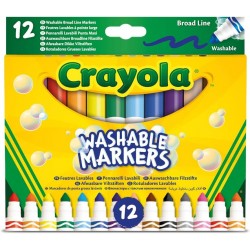 12 WASHABLE MARKERS BROADLINE 