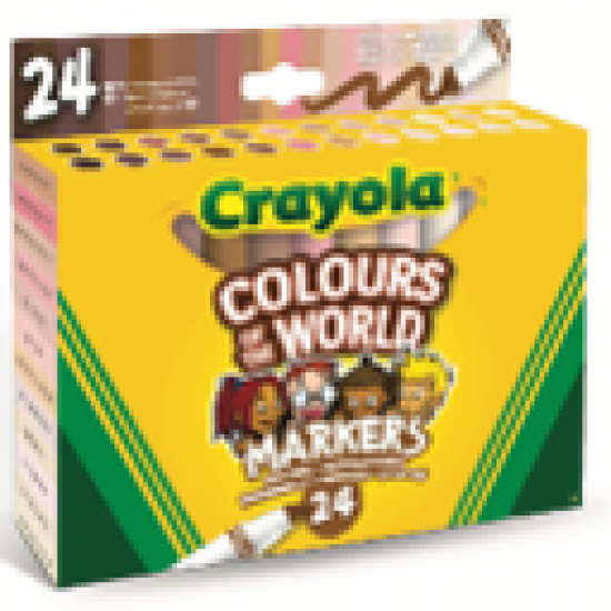 COLOURS OF THE WORLD 24 WASHABLE BROADLINE MARKERS