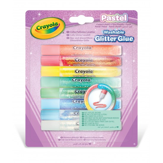 8 WASHABLE GLITTER GLUE - PASTEL EDITION 
