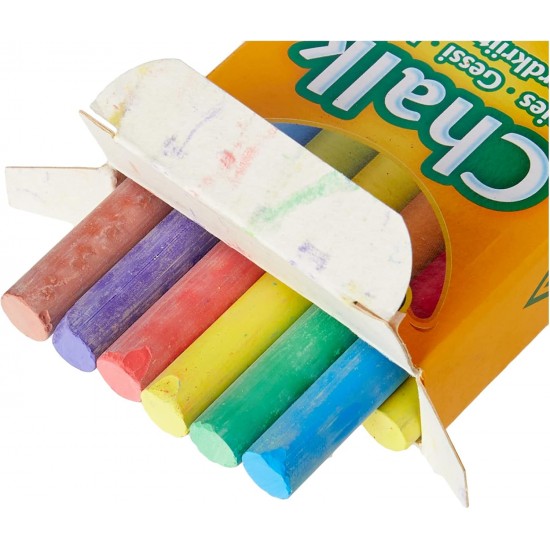 12 ANTI-DUST COLOURED CHALKS