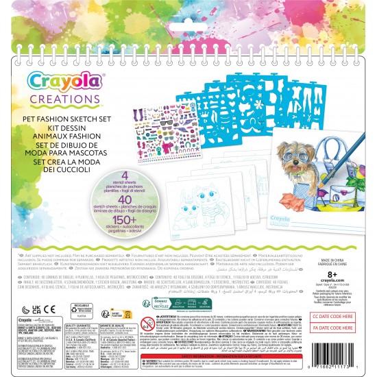 CRAYOLA CREATIONS PETS FASHION SKETCH SET