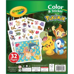 COLOR & STICKER PAD, POKEMON 