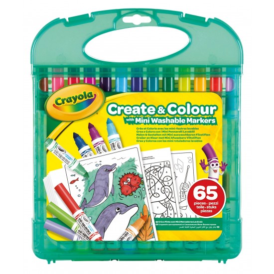 CREATE & COLOR MINI WASHABLE MARKERS AND PAPER 
