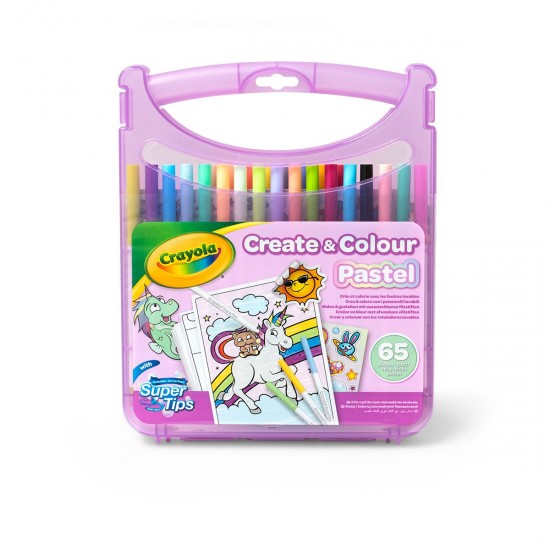 CREATE & COLOR MINI WASHABLE MARKERS AND PAPER - PASTEL EDITION