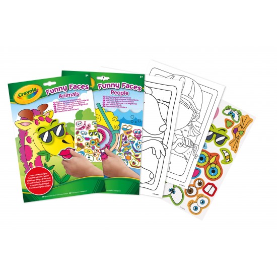 COLOR & STICKER, FUNNY FACES PEOPLE / FUNNY FACES ANIMALS 