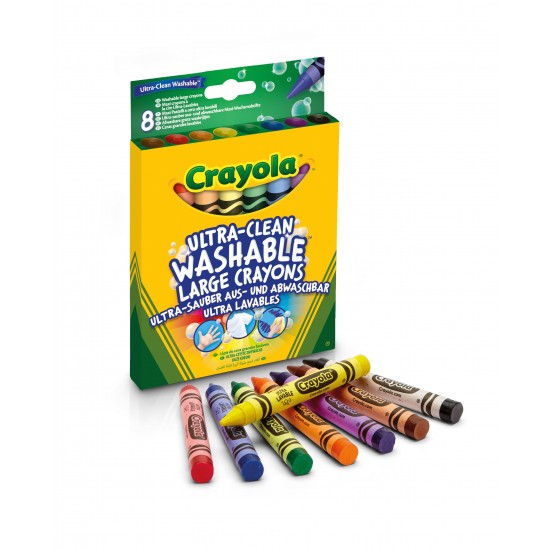 8 ULTRA-CLEAN WASHABLE JUMBO CRAYONS 