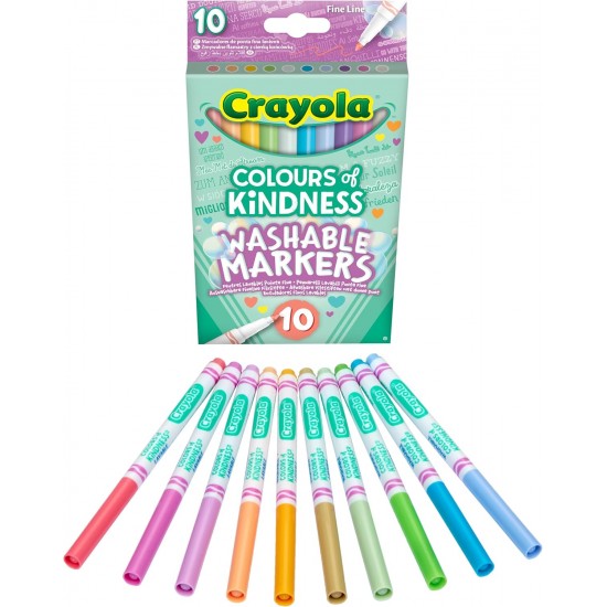 COLOURS OF KINDNESS - 10 WASHABLE FINELINE MARKERS
