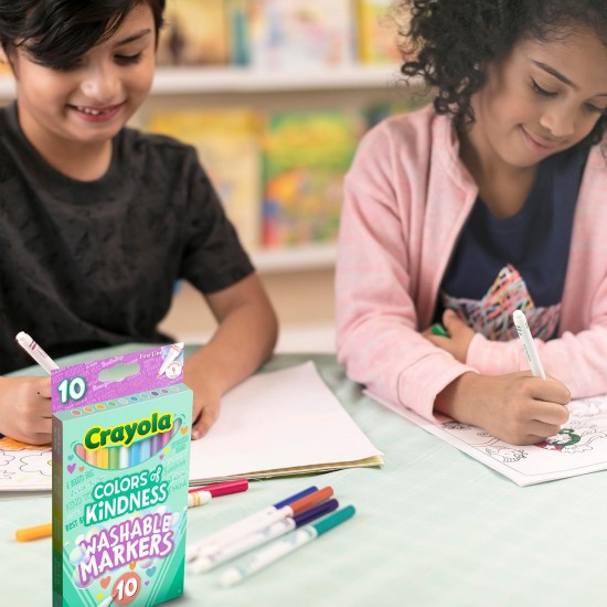 COLOURS OF KINDNESS - 10 WASHABLE FINELINE MARKERS