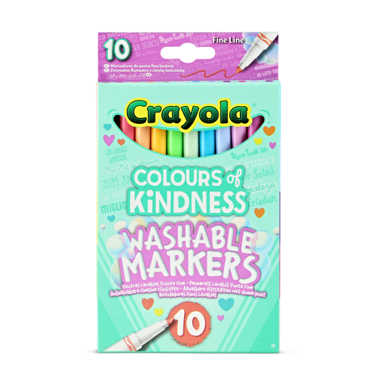 COLOURS OF KINDNESS - 10 WASHABLE FINELINE MARKERS
