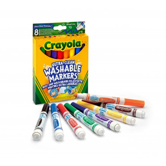 8 ULTRA CLEAN WASHABLE BROADLINE MARKERS
