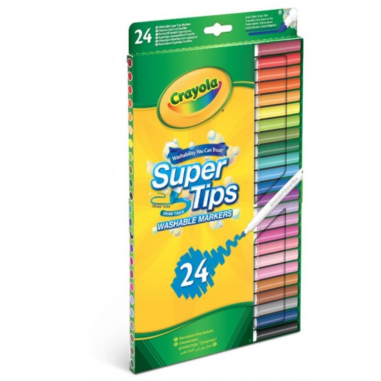 24 SUPERTIPS WASHABLE MARKERS 