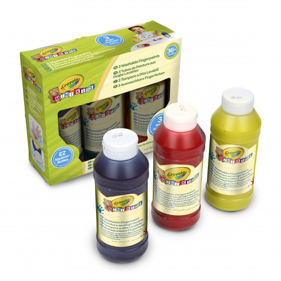 3 MINI KIDS WASHABLE FINGERPAINT TUBES