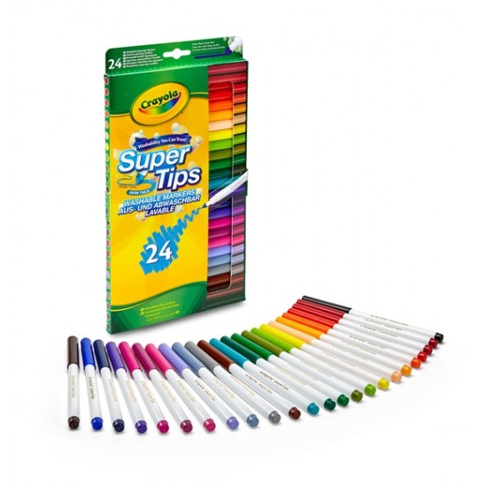 24 SUPERTIPS WASHABLE MARKERS 