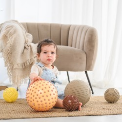 THE ORIGINAL SENSORY BALL, COLOR DOTS IN BOHO CHIC - CREAM