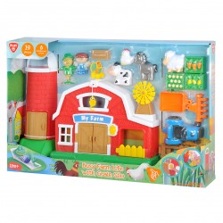 BUSY FARM LIFE WITH GRAIN SILO