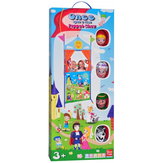 4 PIECES MEDIUM HAND PUPPET + PLASTIC THEATRE