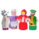 4 PIECES MEDIUM HAND PUPPET + PLASTIC THEATRE