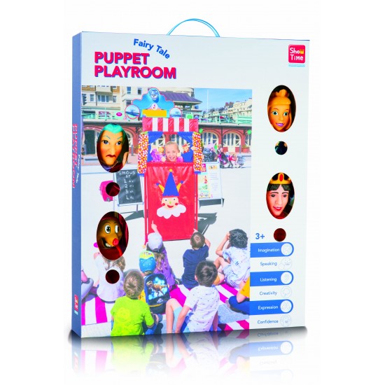 4 PIECES HAND PUPPET & PLASTIC THEATRE