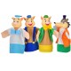 4 PIECES MEDIUM HAND PUPPET AND PLASTIC THEATRE
