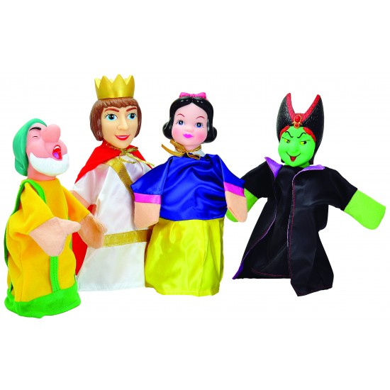 4 PIECES LARGE HAND PUPPET WITH PLASTIC THEATRE PLAYSET