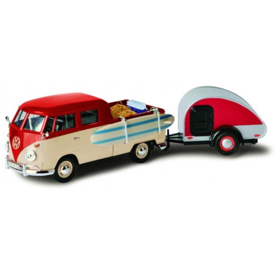 1:24 VOLKSWAGEN TYPE 2 (T1) - SURF PICKUP AND TEAR DROP TRAILER