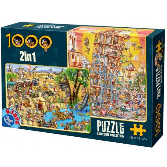 PUZZLE 1000 CARTOON COLLECTION 2 IN 1