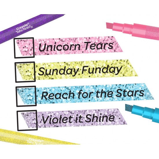 TAKE NOTE 4 GLITTER HIGHLIGHTERS