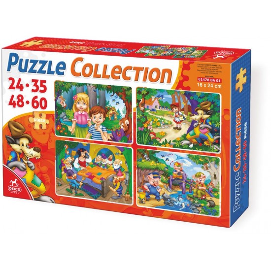 4 in 1 PUZZLE COLLECTION FAIRY TALES 24-35-48-60 PIECES