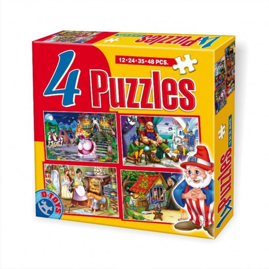 4 PUZZLES FAIRY TALES 12-24-35-48 PCS