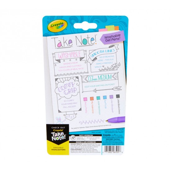 TAKE NOTE 6 WASHABLE GEL PENS