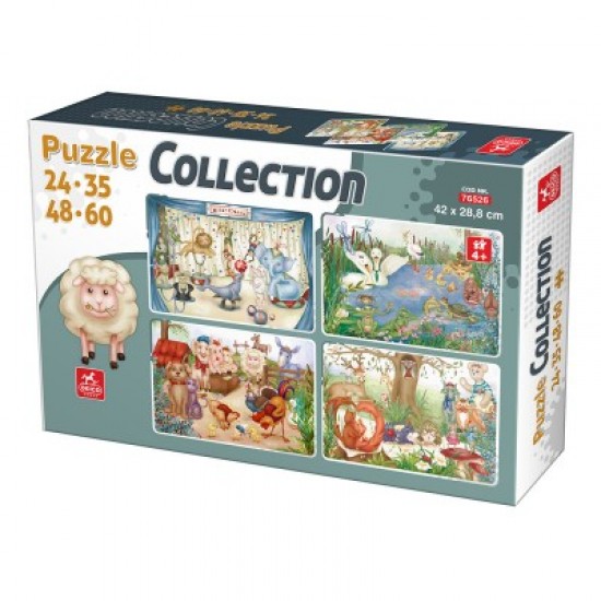 4 in 1 PUZZLE COLLECTION ANIMALS 24-35-48-60