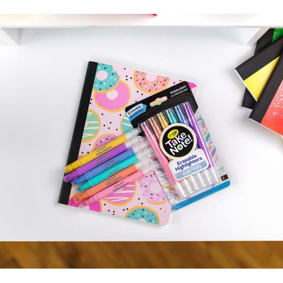 TAKE NOTE 6 ERASABLE HIGHLIGHTERS - PASTEL COLORS