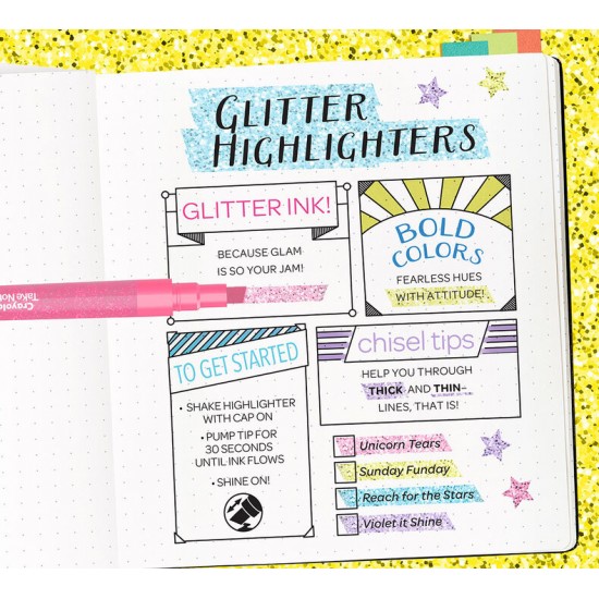 TAKE NOTE 4 GLITTER HIGHLIGHTERS