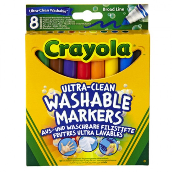 8 ULTRA CLEAN WASHABLE BROADLINE MARKERS