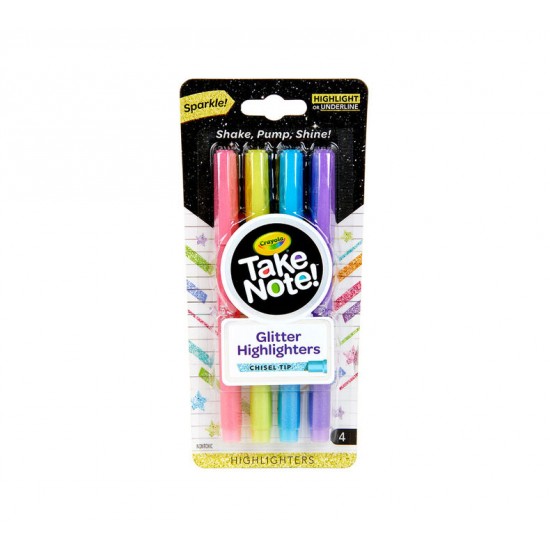 TAKE NOTE 4 GLITTER HIGHLIGHTERS