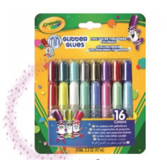 16 Washable Mini Glitter Glue
